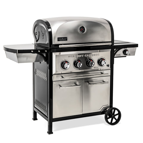 Vermont Castings Vanguard™ XE 4-Burner Premium Stainless Steel Convertible Gas BBQ Grill with Infrared Side-Burner